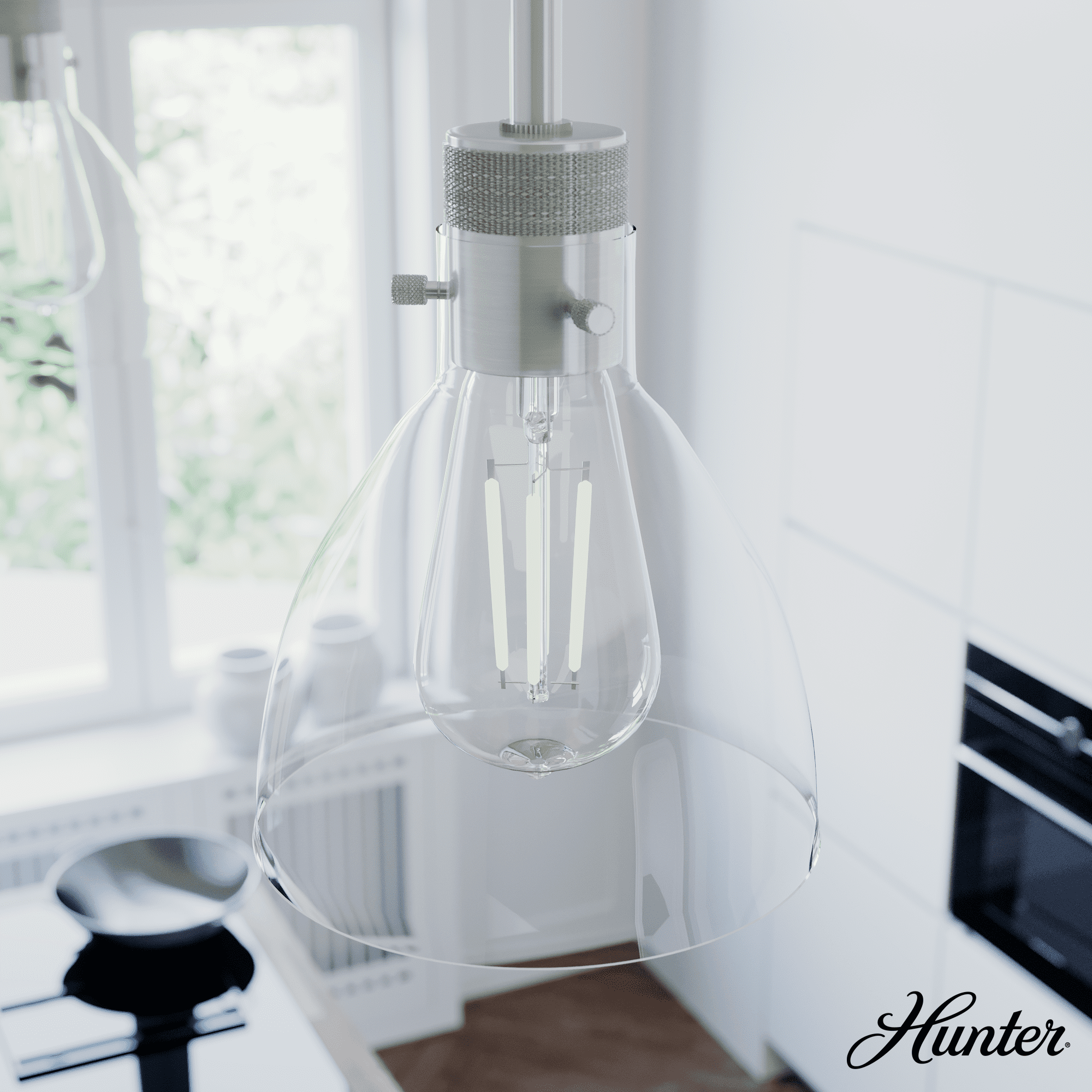 Van Nuys Brushed Nickel Glass Mini Pendant Light