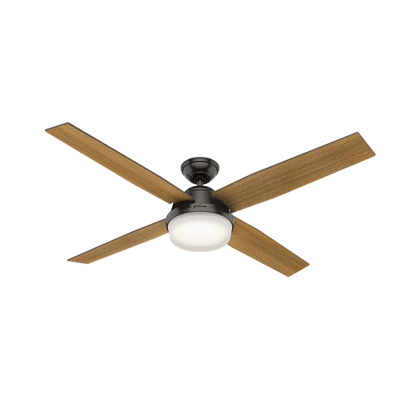 Hunter 60" Dempsey Noble Bronze Ceiling Fan with Light Kit and Remote
