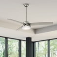 thumbnail image 1 of Hunter 60 inch Indoor Ceiling Fan with LED Light and Remote Control - Standard Mount Ceiling Fan, 3 Blades, For Bedroom or Living Room - Sentinel 59459, Brushed Nickel, 1 of 14