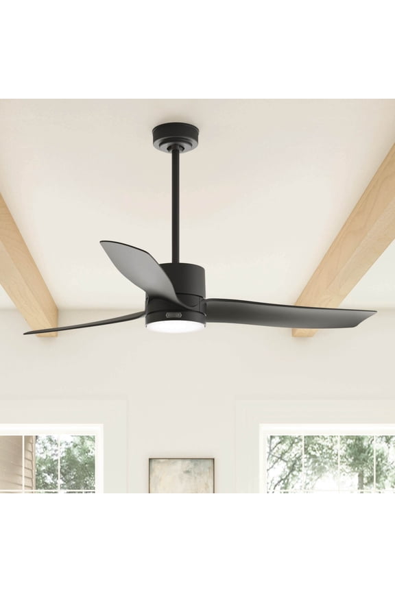 60 inch Bolsa Matte Black Ceiling Fan with LED Light Kit and Handheld Remote