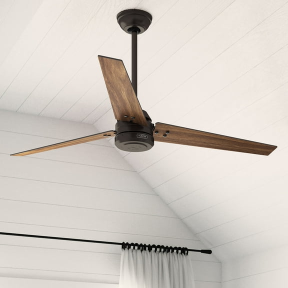 Hunter - Cassius Indoor/Outdoor Ceiling Fan, Wall Control, 60-inch, Premier Bronze, Casual-style, 4-speed DC Motor, Energy Star, 52982, for porches, patios, sunrooms, bathrooms