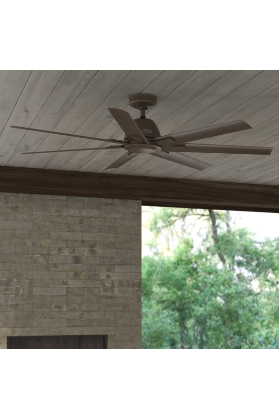 60 inch Downtown ENERGY STAR® Matte Bronze Damp Rated Ceiling Fan and Wall Control