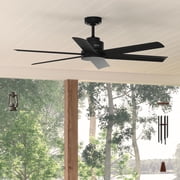 Hunter 60 inch Kennicott ENERGY STAR Matte Black Damp Rated Ceiling Fan and Handheld Remote