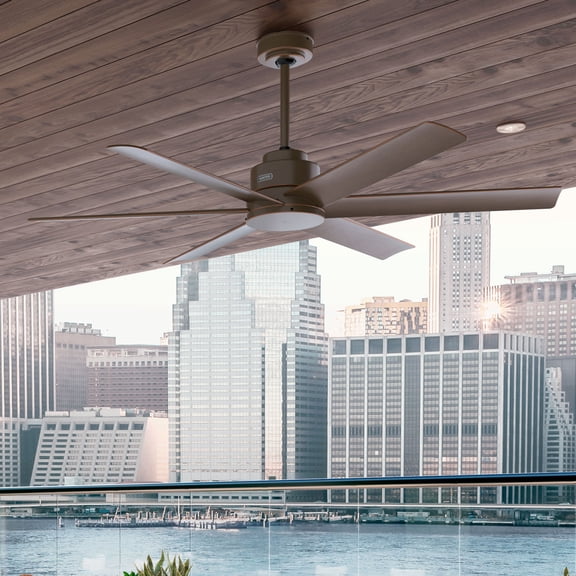 Hunter 60 inch Kennicott ENERGY STAR® Matte Bronze Damp Rated Ceiling Fan and Handheld Remote