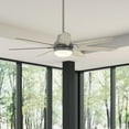 thumbnail image 1 of Hunter - Wilder Indoor Ceiling Fan With Light, Wall Control, 60-inch, Matte Silver, Casual-style, 6-speed DC Motor, 51567, for living rooms, bedrooms, home offices, kitchens, 1 of 16