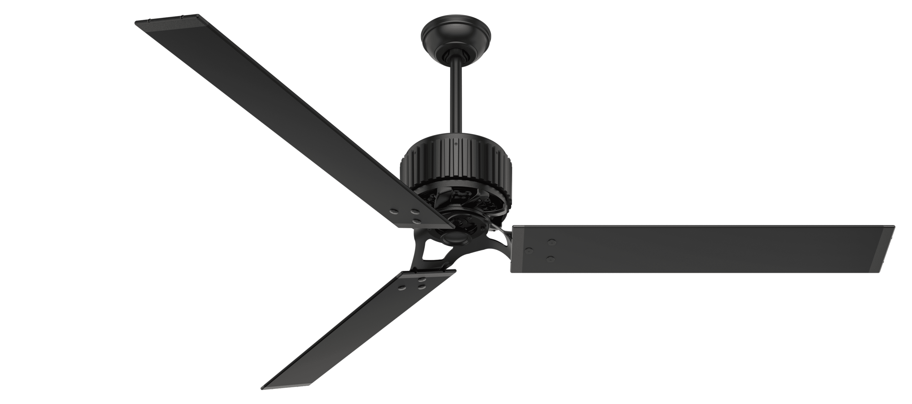 Matte Black 72" Industrial Ceiling Fan with Remote and Reversible Blade