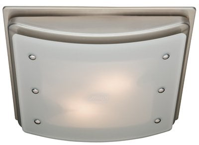 Brushed Nickel Bathroom Exhaust Fan with Swirled Marble Glass Light