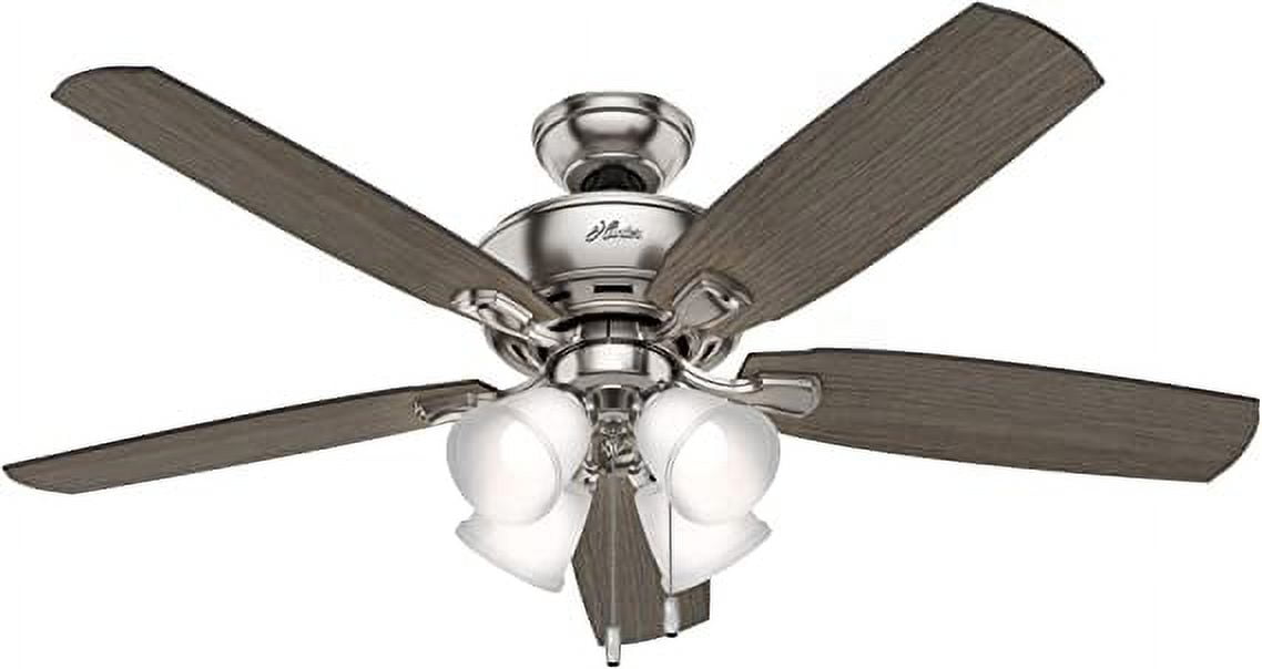 Hunter Amberlin 52" Brushed Nickel LED Ceiling Fan with Reversible Blades