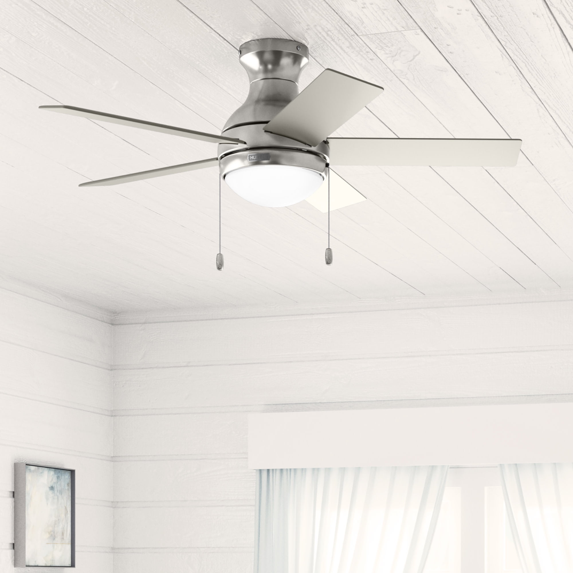 Aren 44" Brushed Nickel 5-Blade Ceiling Fan with LED Light