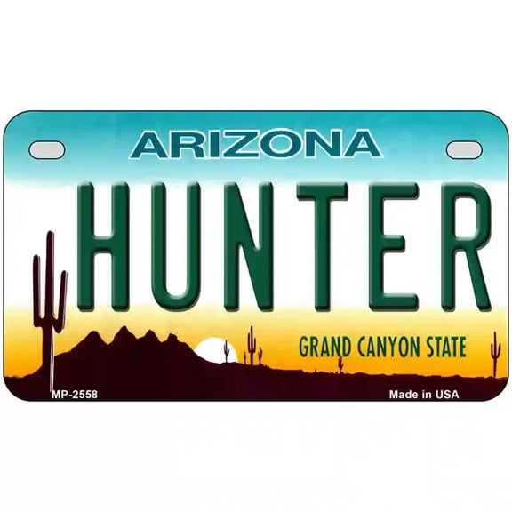 Hunter Arizona Metal Novelty License Plate 7" x 4" Motorcycle (MP)
