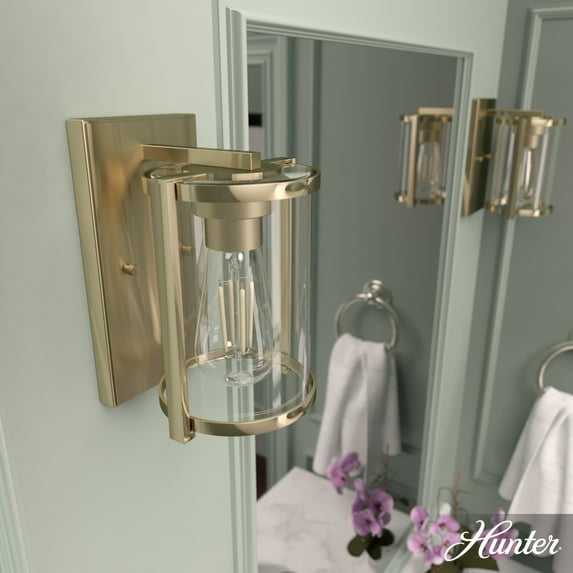 Hunter - Astwood 1-light Alturas Gold, Small Sconce Light, Dimmable, Caged Style, for Bedrooms, Dining, Living Rooms - 19962