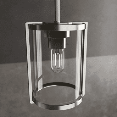 Hunter - Astwood 1-light Brushed Nickel, Mini Pendant Light, Dimmable, Caged Style, Cylinder Shaped, for Bedrooms, Kitchens, Dining, Living Rooms - 19119