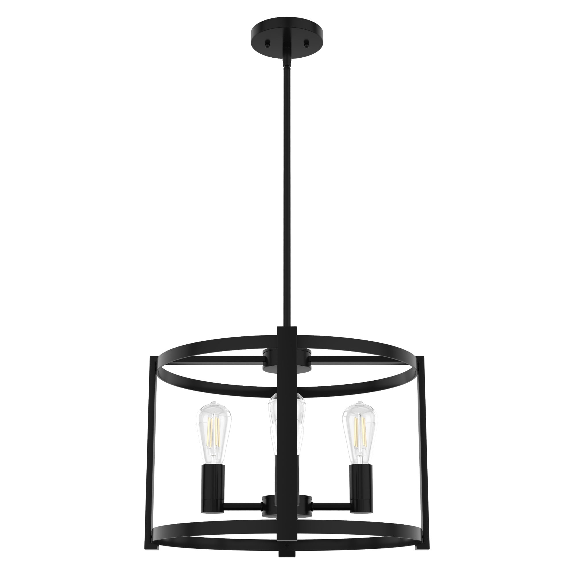 Astwood Matte Black 18" Drum Chandelier with Art Deco Detailing