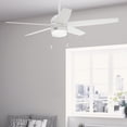 thumbnail image 1 of Hunter 52 inch Indoor Ceiling Fan with LED Light and Pull Chain - White Modern Ceiling Fan, Standard Mount, 5 Blades, For Bedroom, Living Room, or Kitchen - Bardot 52493, Fresh White, 1 of 15