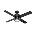 thumbnail image 1 of Hunter 52 inch Indoor Ceiling Fan with LED Light - Black Ceiling Fan with Pull Chain, For Bedroom, Living Room, or Kitchen, Standard Mount, No Remote, 4 Blades - Beck 54215, Matte Black, 1 of 11