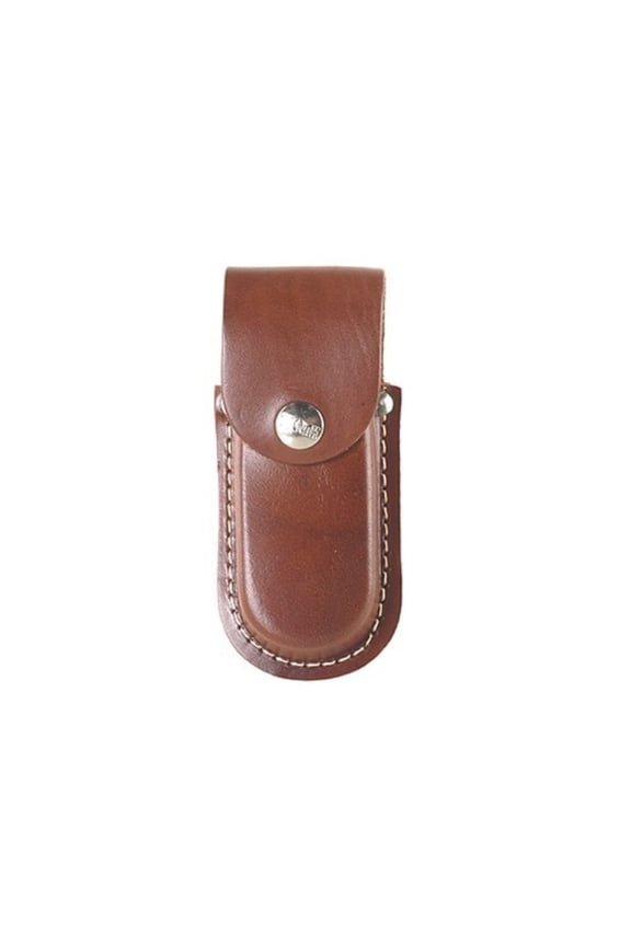 Belt Knife Sheath for Folding Knife Up To 4" Leather Brown