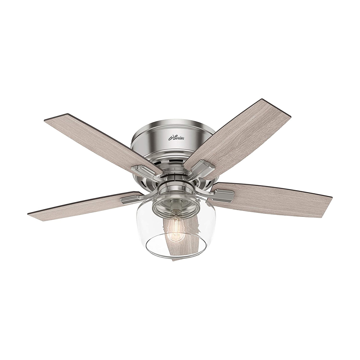 Brushed Nickel 44" Ceiling Fan with Remote and LED Light