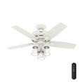 thumbnail image 1 of Hunter 44 inch Indoor Ceiling Fan with LED Lights and Remote Control - White Ceiling Fan, Standard Mount, 5 Blades, For Bedroom, Living Room, or Kitchen, Quiet - Bennett 50418, Matte White, 1 of 14