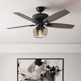 thumbnail image 1 of Hunter 52 inch Indoor Ceiling Fan with LED Light and Remote Control - Standard Mount Black Ceiling Fan, 5 Blades, For Bedroom, Living Room, or Kitchen, Quiet - Bennett 54187, Matte Black, 1 of 18