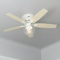 thumbnail image 1 of Hunter - Bennett Indoor Low Profile Ceiling Fan With Light, Remote, 52-inch, Matte White, Rustic-style, 3-speed WhisperWind Motor, 50280, for living rooms, bedrooms, home offices, kitchens, 1 of 16