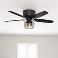 thumbnail image 1 of Hunter 52 inch Indoor Ceiling Fan with LED Light and Remote Control - Black Ceiling Fan, Low Profile Mount, 5 Blades, For Bedroom, Living Room, or Kitchen, Quiet - Bennett 53393, Matte Black, 1 of 18