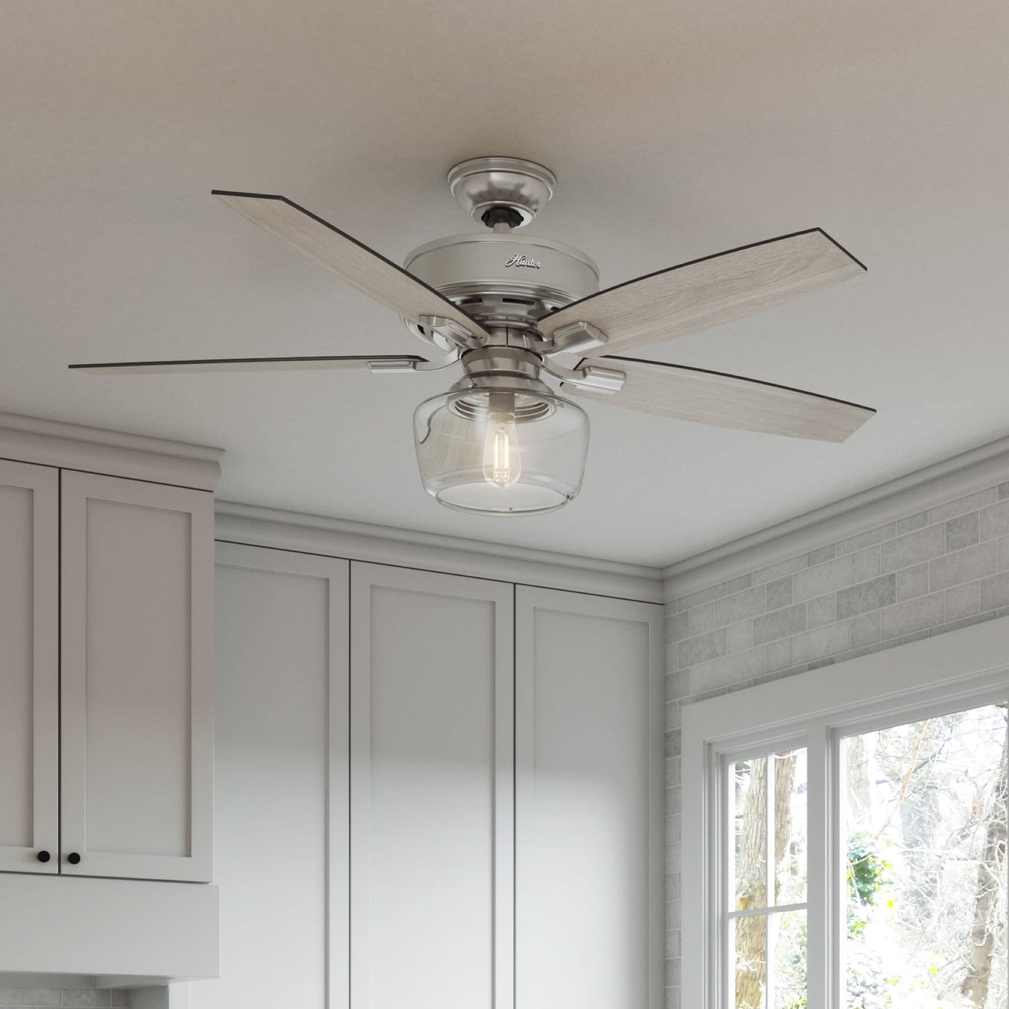Bennett 52" Brushed Nickel Ceiling Fan with LED Light and Remote
