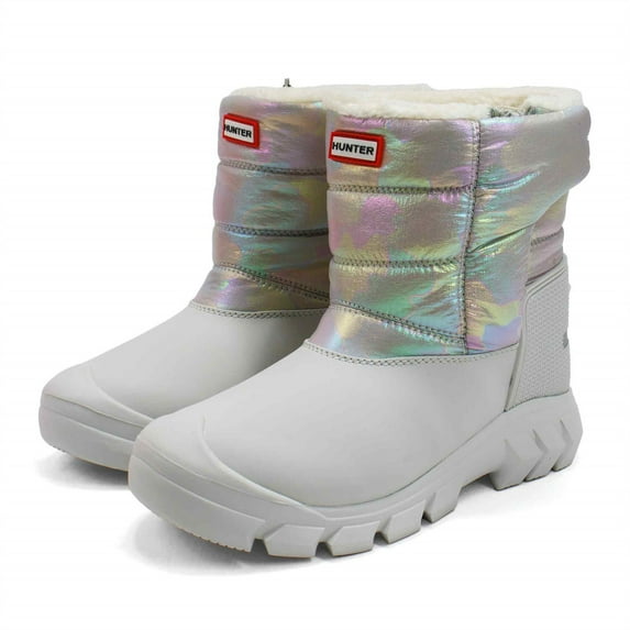Hunter Boys Intrepid Reflective Camo Snow Boot, Patter Grey \ Rainbow,4 M US