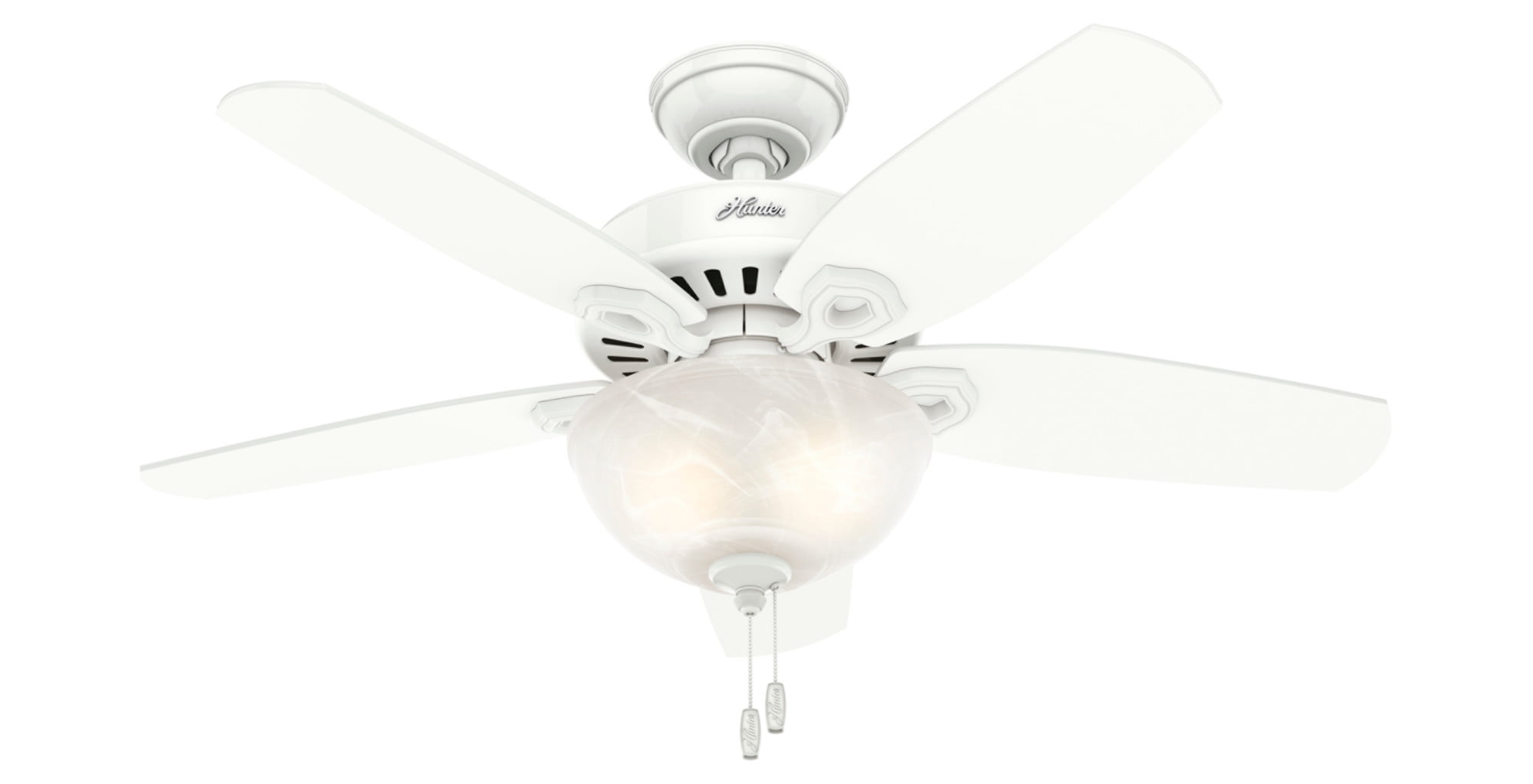 42" White and Light Oak Ceiling Fan with LED Light