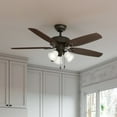 thumbnail image 1 of Hunter - Builder Indoor Ceiling Fan With Light, 52-inch, New Bronze, Traditional-style, 3-speed WhisperWind Motor, 53238, for Living Rooms, Bedrooms, 1 of 14