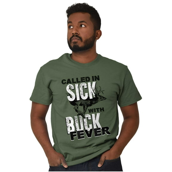 Hunter Called in Sick Buck Fever Men's Graphic T Shirt Tees Brisco Brands L
