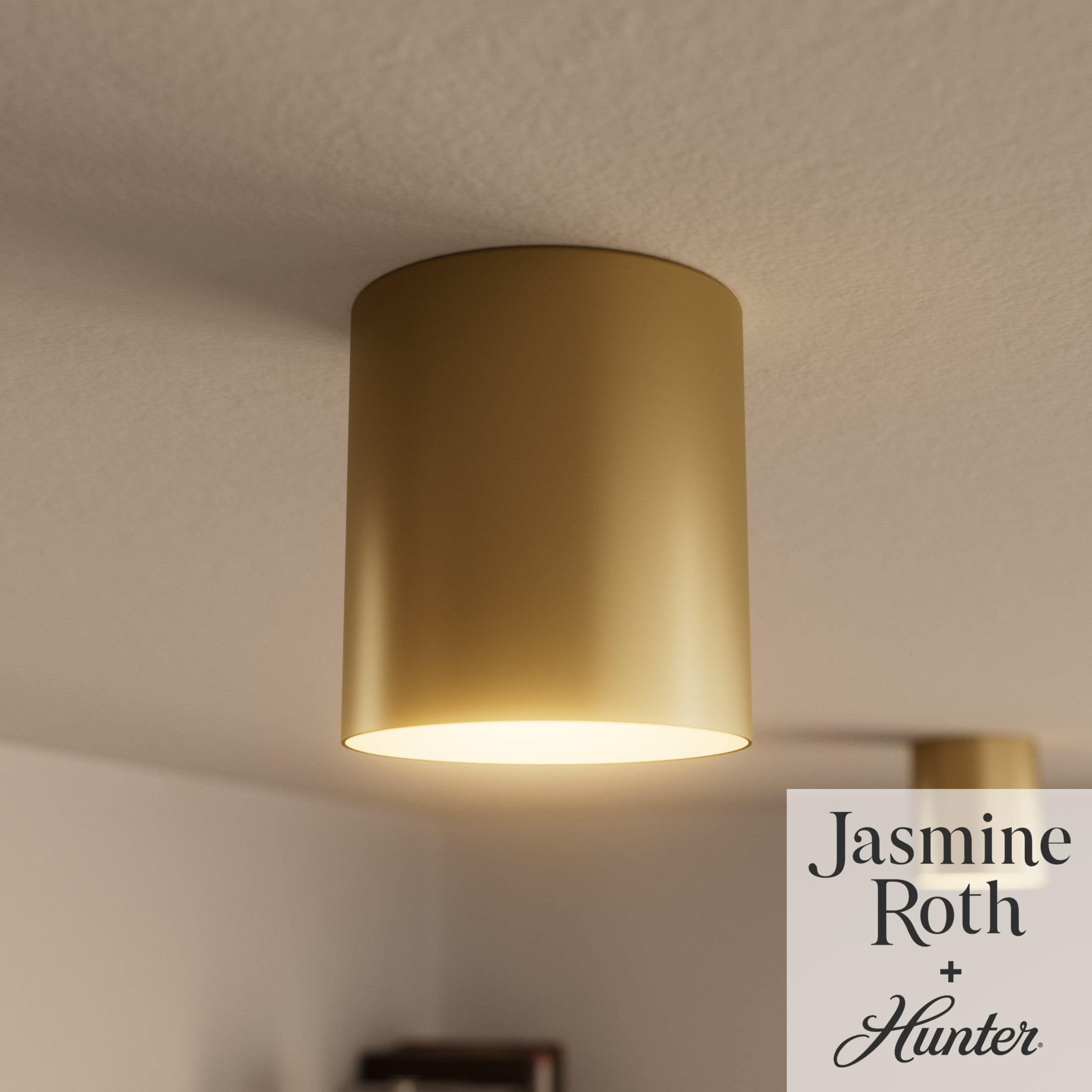 Luxe Gold Small Drum LED Flush Mount Ceiling Light