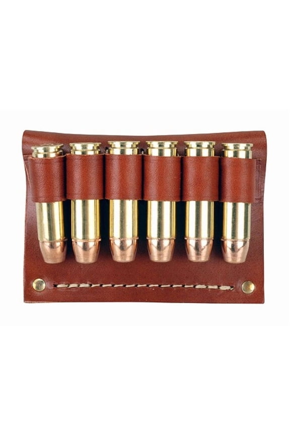 Pistol Cartridge Belt Slide 500 S&W 6-Round Leather Brown