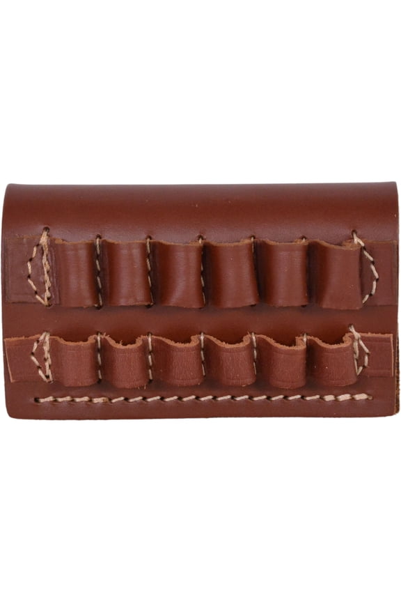 Rifle Cartridge Belt Slide Rifle Ammo Carrier 300 through 375 Caliber Magnum 6-Round Leather Chestnut