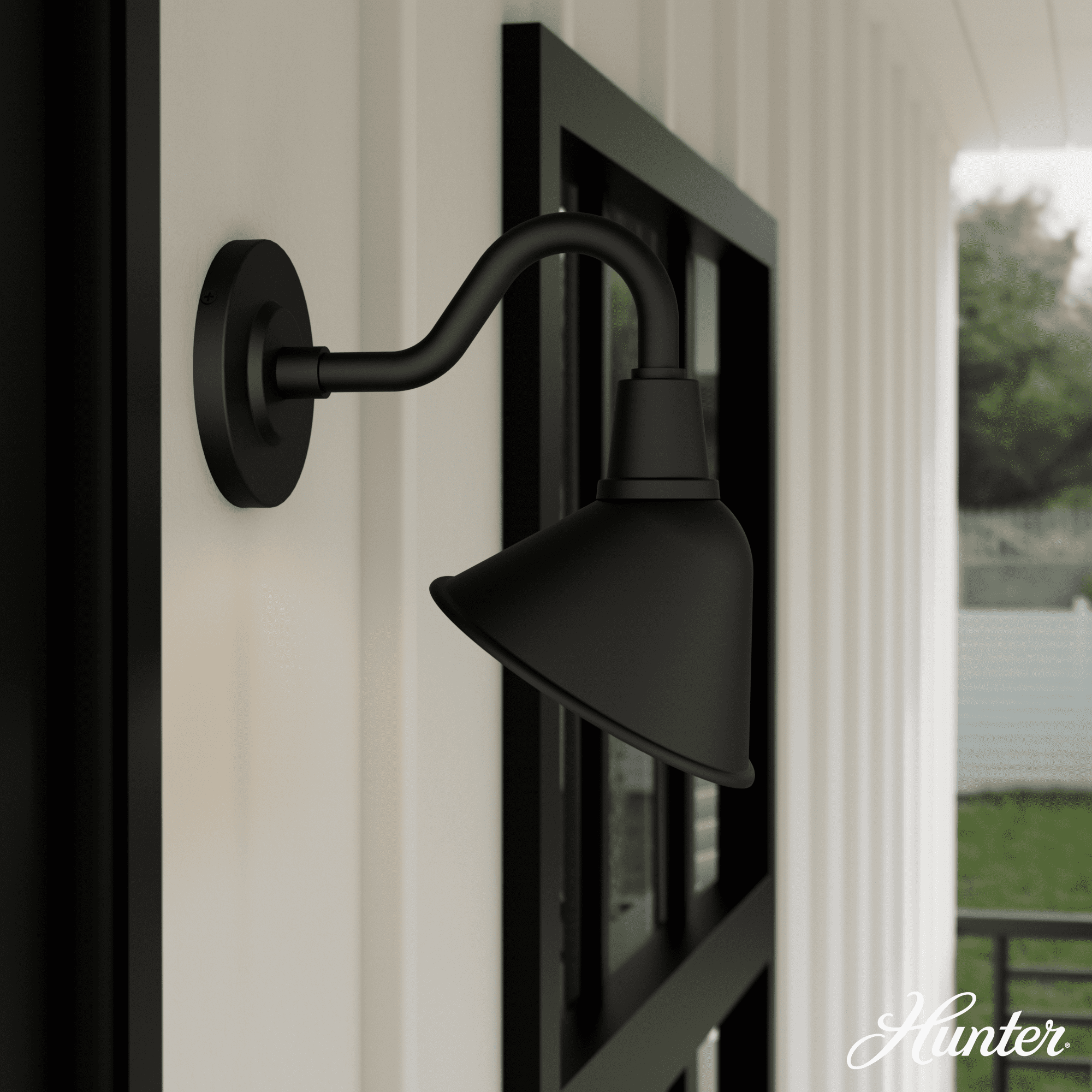 Cassius Matte Black Outdoor Metal Wall Sconce