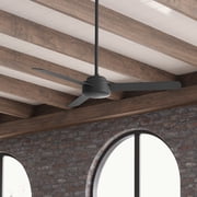 Hunter 52 inch Indoor Ceiling Fan No Light - Black Modern Ceiling Fan without Light, 3 Blades, Standard Mount, For Bedroom, Living Room, or Kitchen, Wall Control - Presto 50810, Matte Black