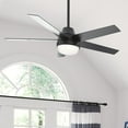 thumbnail image 1 of Hunter 52 inch Indoor Ceiling Fan with LED Light and Remote Control - Black Modern Smart Ceiling Fan, Standard Mount, 5 Blades, For Bedroom, Living Room, or Kitchen, Quiet- Aerodyne 51314, Matte Blac, 1 of 19