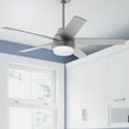 thumbnail image 1 of Hunter 52 inch Indoor Ceiling Fan with LED Light and Remote Control - Silver Modern Smart Ceiling Fan, Standard Mount, 5 Blades, For Bedroom, Living Room, or Kitchen - Aerodyne 51315, Matte Silver, 1 of 19