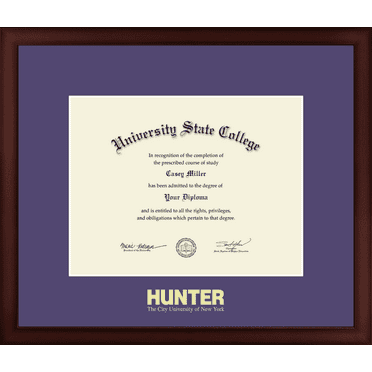 Hunter College Diploma Frame, Document Size 11" x 8.5"