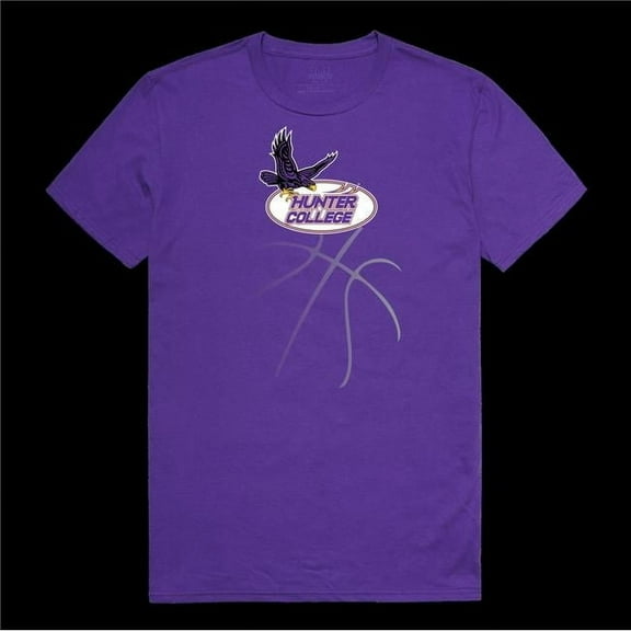 Hunter College Hawks Basketball T-Shirt, Purple - Small