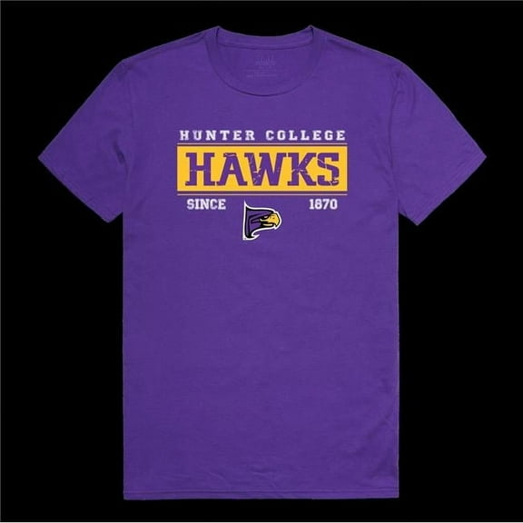Hunter College Hawks Established T-Shirt, Purple - 2XL