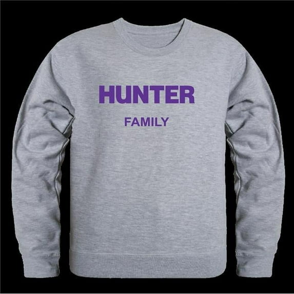 Hunter College Hawks Family Crewneck Sweatshirt, Heather Grey - Extra Large
