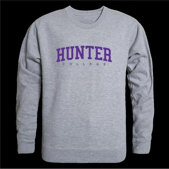 Hunter College Hawks Game Day Crewneck Sweatshirt, Heather Grey - Medium