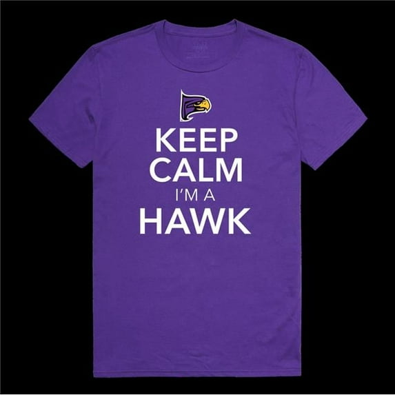 Hunter College Hawks Keep Calm T-Shirt, Purple - Large