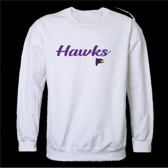 Hunter College Hawks Script Crewneck Sweatshirt, White - Extra Large