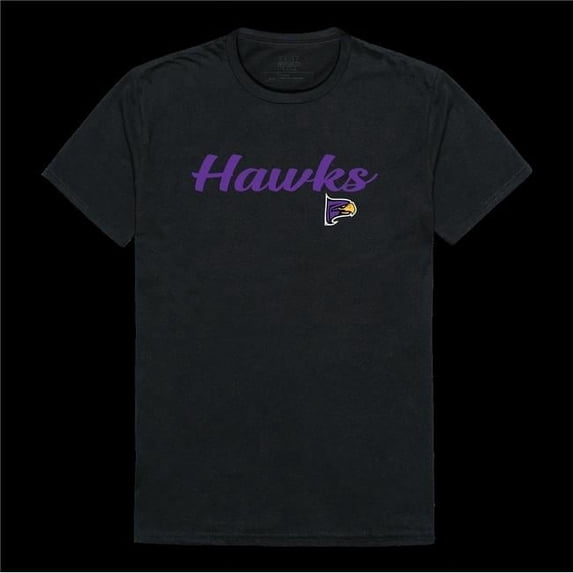 Hunter College Hawks Script T-Shirt, Black - Extra Large