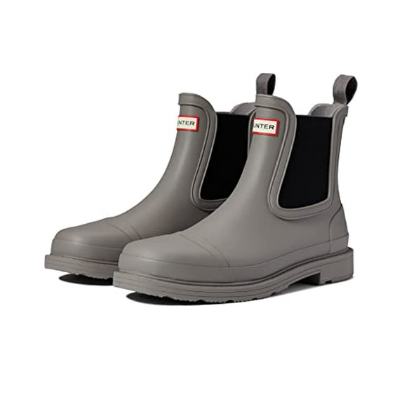 Hunter Commando Chelsea Boots for Women, Grey Heron, 6