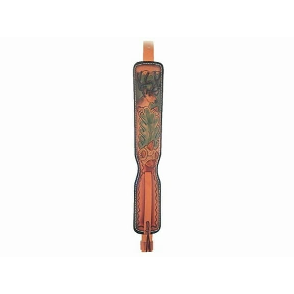 Hunter Custom Padded Deer Design Leather Rifle Sling Brown