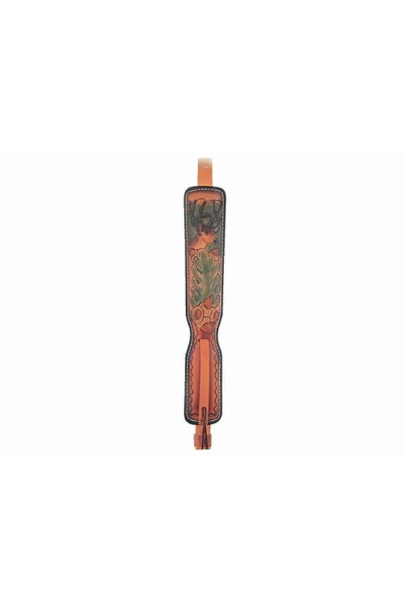 Custom Padded Deer Design Leather Rifle Sling Brown
