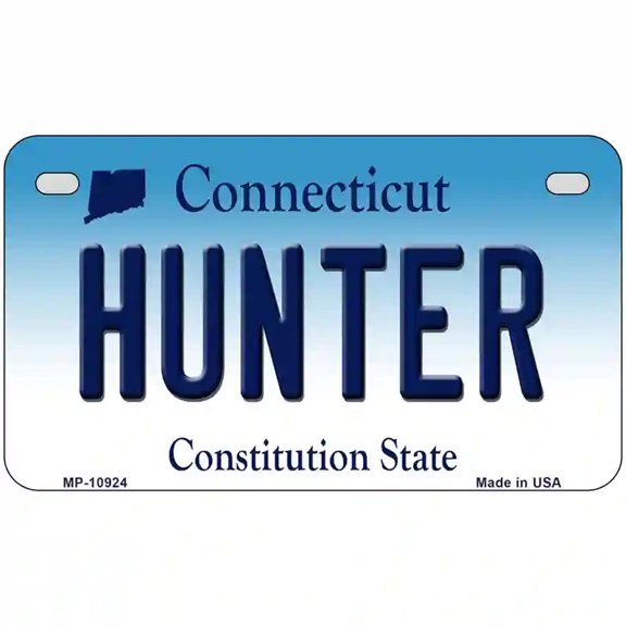 Hunter Connecticut Metal Novelty License Plate 7" x 4" Motorcycle (MP)