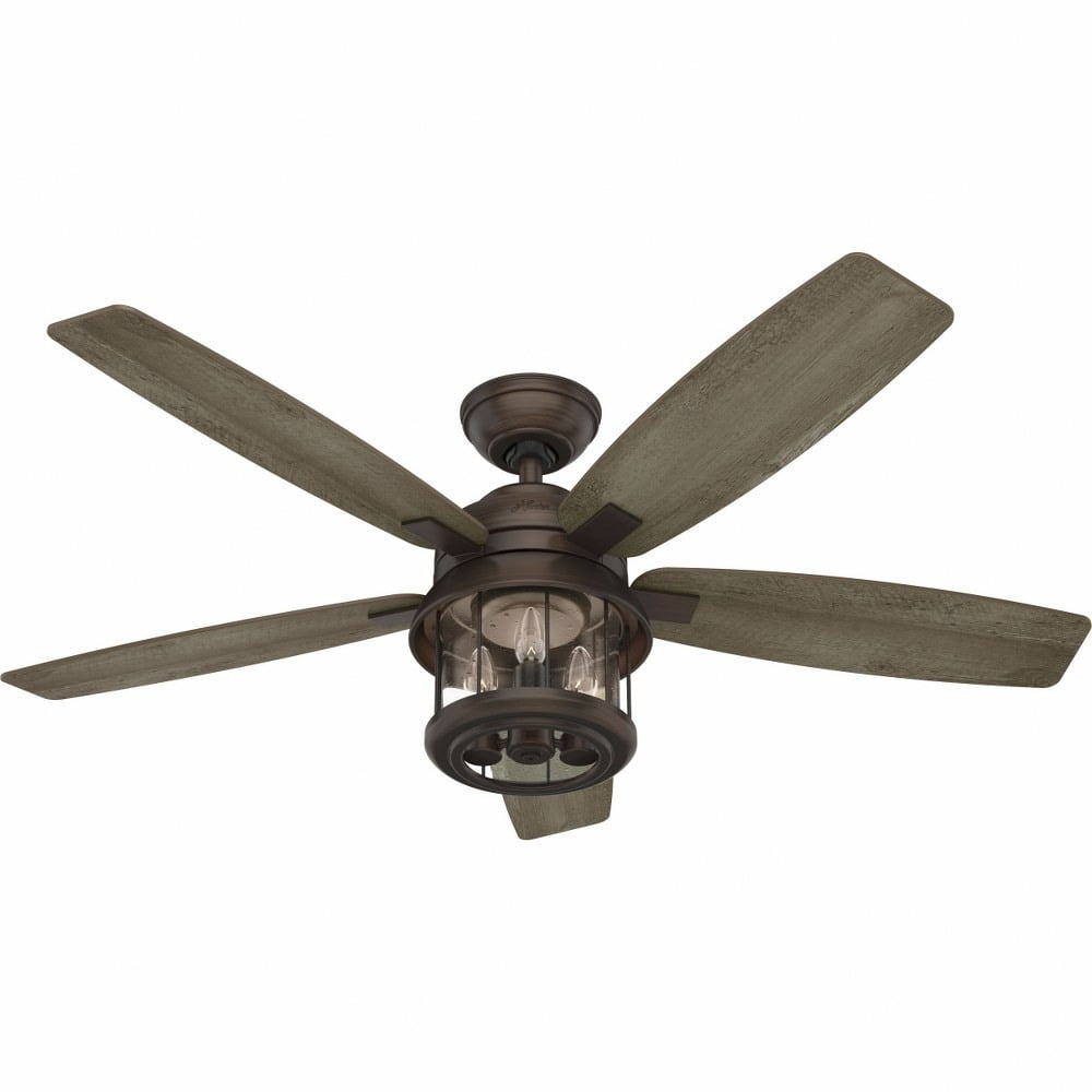 52" Weathered Copper Ceiling Fan with Light and Remote